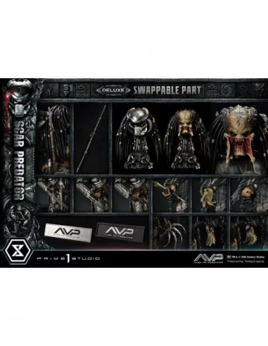 The Alien vs. Predator Estatua Museum Masterline Series 1/3 Scar Predator Deluxe Bonus Version 93 cm