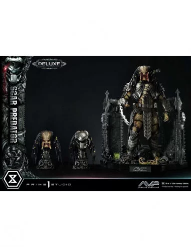 The Alien vs. Predator Estatua Museum Masterline Series 1/3 Scar Predator Deluxe Bonus Version 93 cm