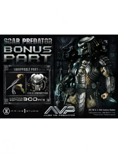 The Alien vs. Predator Estatua Museum Masterline Series 1/3 Scar Predator Deluxe Bonus Version 93 cm