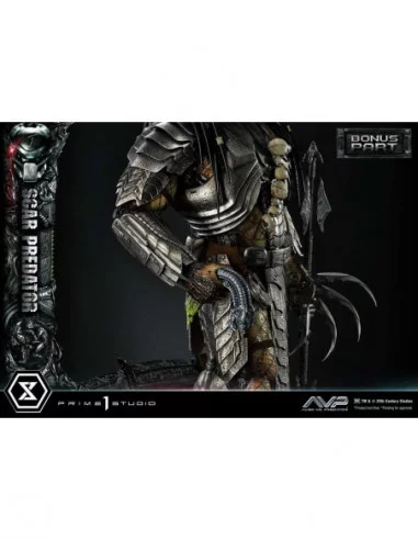The Alien vs. Predator Estatua Museum Masterline Series 1/3 Scar Predator Deluxe Bonus Version 93 cm