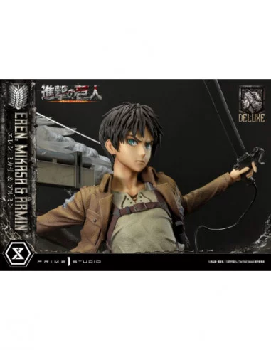 Attack on Titan Ultimate Premium Masterline Estatua Eren, Mikasa, & Armin Deluxe Bonus Version 72 cm