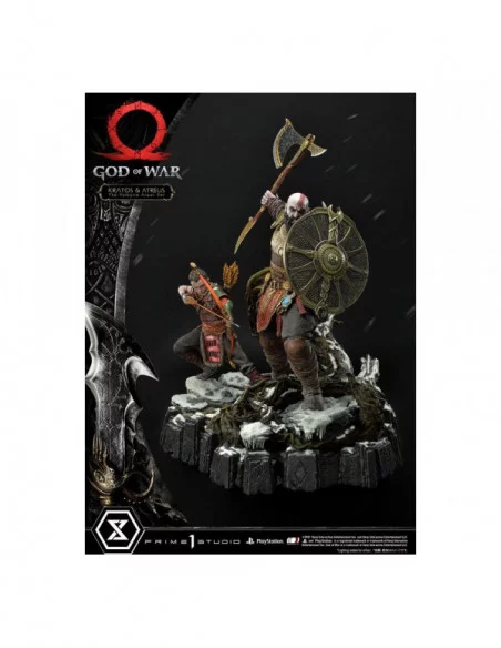God of War Premium Masterline Series Estatua Kratos and Atreus in the Valkyrie 72 cm