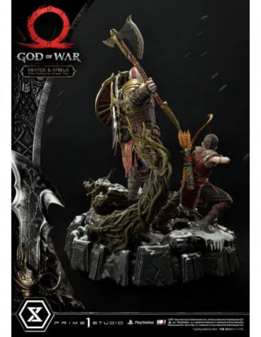God of War Premium Masterline Series Estatua Kratos and Atreus in the Valkyrie 72 cm