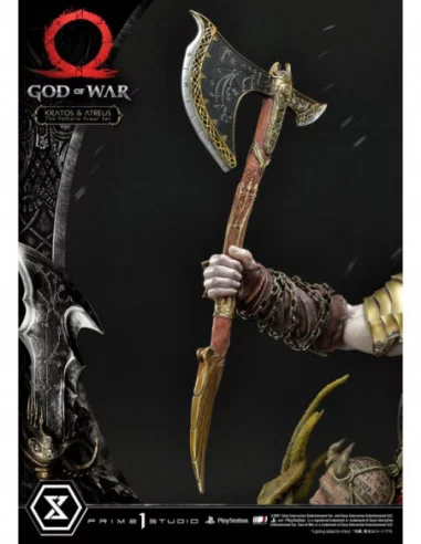God of War Premium Masterline Series Estatua Kratos and Atreus in the Valkyrie 72 cm