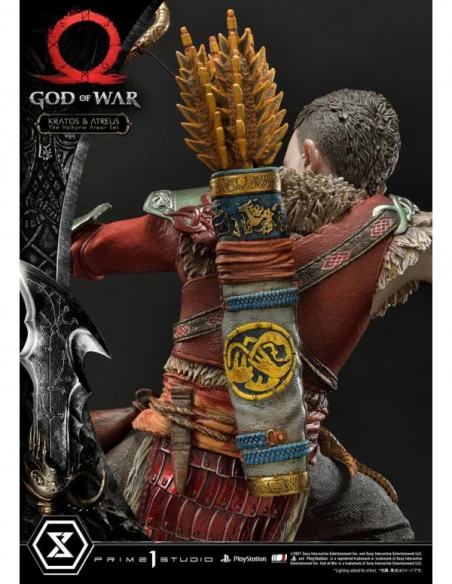 God of War Premium Masterline Series Estatua Kratos and Atreus in the Valkyrie 72 cm
