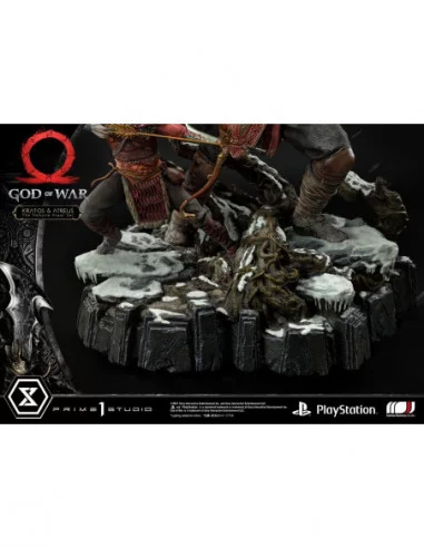 God of War Premium Masterline Series Estatua Kratos and Atreus in the Valkyrie 72 cm