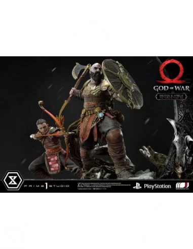 God of War Premium Masterline Series Estatua Kratos and Atreus in the Valkyrie 72 cm