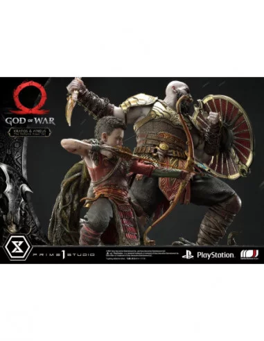 God of War Premium Masterline Series Estatua Kratos and Atreus in the Valkyrie 72 cm
