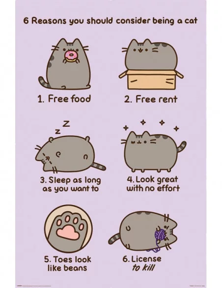 Pusheen Set de 4 Pósteres Reasosn to be a Cat 61 x 91 cm (4)
