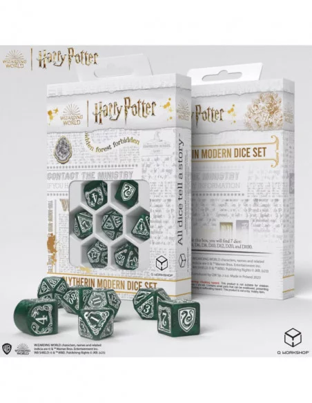 Harry Potter Pack de Dados Slytherin Modern Dice Set - Green (7)