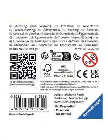 Pokémon Puzzle 3D Pokéballs: Master Ball (55 piezas)