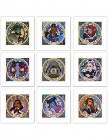 Critical Role Litografia Mighty Nein Portrait Series 35 x 35 cm - sin marco (set de 9)