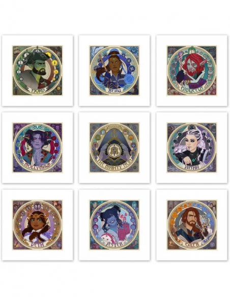 Critical Role Litografia Mighty Nein Portrait Series 35 x 35 cm - sin marco (set de 9)