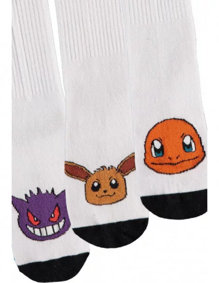 Pokemon Pack de 3 Pares de Calcetines Heads Black & White 39-42