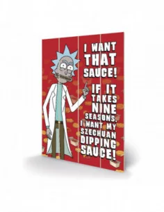 Rick and Morty Póster de madera Szechuan Sauce 40 x 59 cm