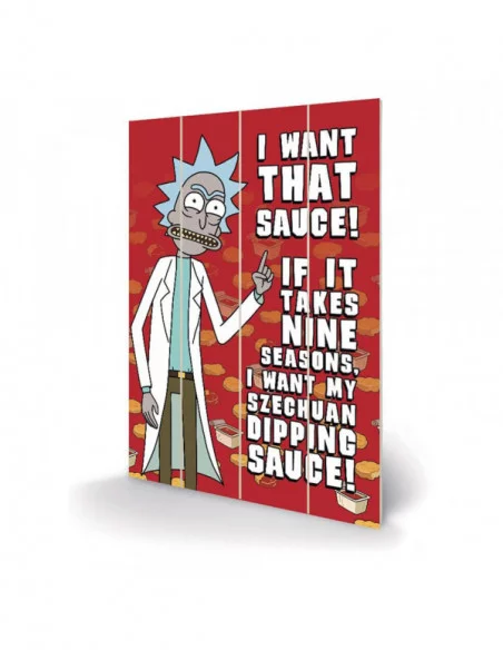 Rick and Morty Póster de madera Szechuan Sauce 40 x 59 cm