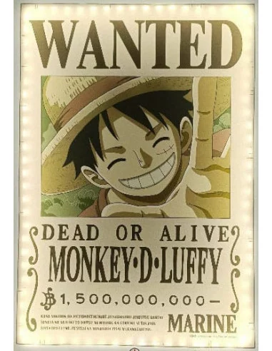One Piece Lámpara de pared LED Wanted Luffy 30 cm