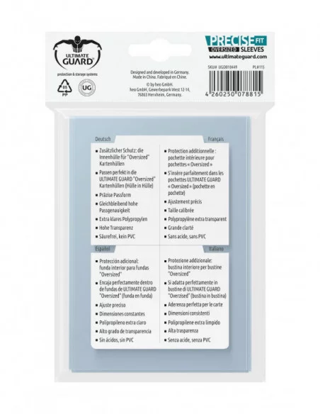 Ultimate Guard Precise-Fit Sleeves Fundas de Cartas Tamaño Oversized Transparente (40)