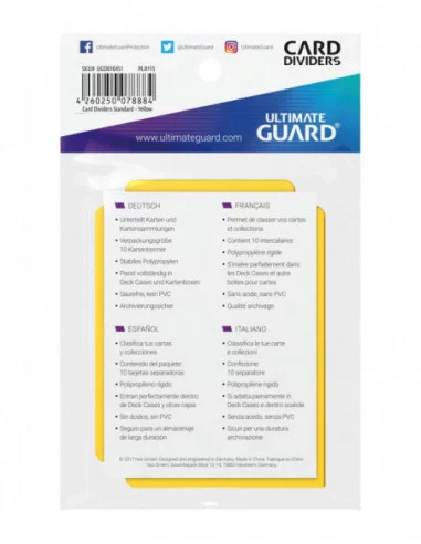 Ultimate Guard Card Dividers Tarjetas Separadoras para Cartas Tamaño Estándar Amarillo (10)