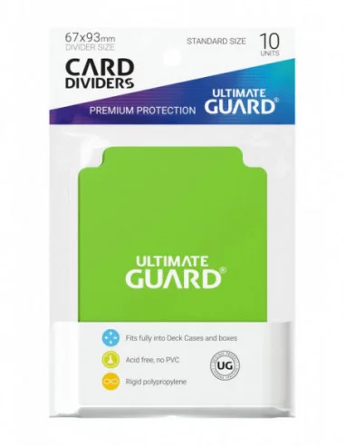 Ultimate Guard Card Dividers Tarjetas Separadoras para Cartas Tamaño Estándar Verde Claro (10)