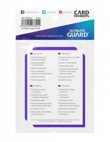 Ultimate Guard Card Dividers Tarjetas Separadoras para Cartas Tamaño Estándar Violeta (10)
