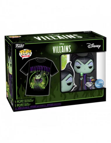 Disney POP! & Tee Set de Minifigura y Camiseta Disney Villains: Maleficent talla M