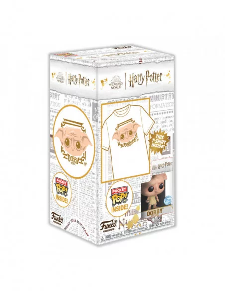 Harry Potter Pocket POP! & Kids Tee Set de Minifigura y Camiseta Dobby (KD) talla M