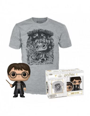 Harry Potter POP! & Tee Set de Minifigura y Camiseta Harry Potter (FL) talla L