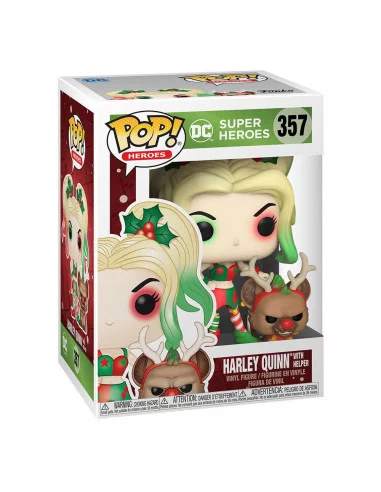 es::DC Comics Figura POP! & Buddy Vinyl DC Holiday: Harley Quinn with Helper 9 cm