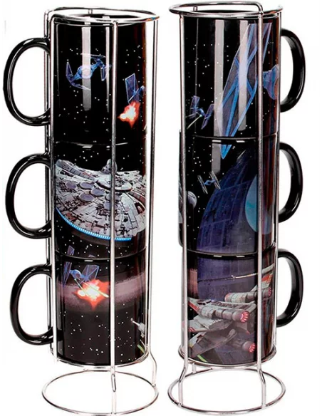 es::Star Wars Batalla Estrella Halcón Set de 3 tazas apilables
