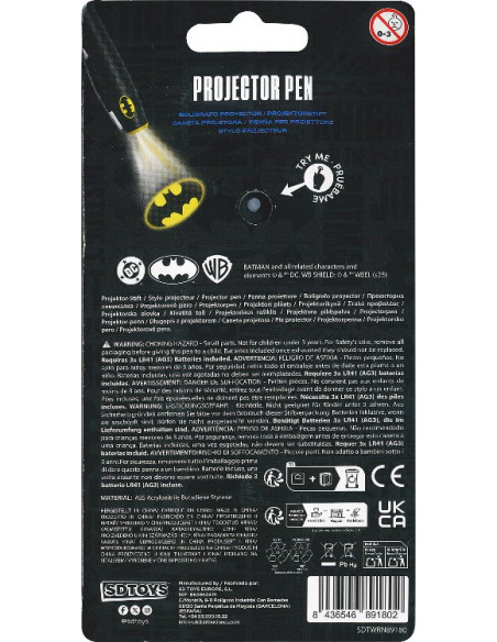 es::Bolígrafo proyector con luz Batman Batseñal