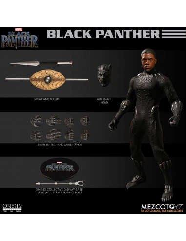 es::Marvel Universe Figura 1/12 Black Panther 17 cm