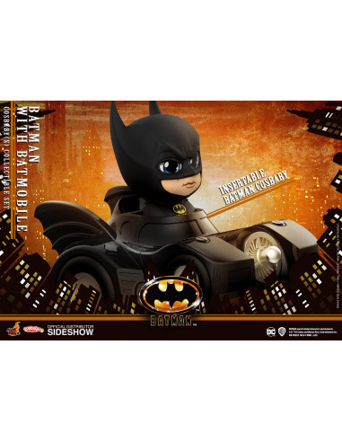 es::Batman 1989 Minifiguras Cosbaby Batman with Batmobile Hot Toys 12 cm