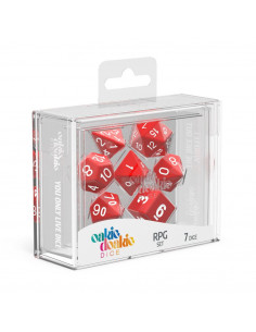 es::Oakie Doakie Dice Dados RPG-Set Solid - Rojo 7 2