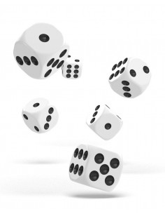 es::Oakie Doakie Dice Dados D6 16 mm Solid-Blanco 12