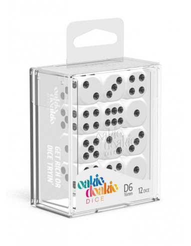 es::Oakie Doakie Dice Dados D6 16 mm Solid-Blanco 12
