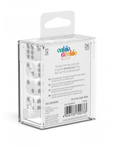 es::Oakie Doakie Dice Dados D6 16 mm Solid-Blanco 12