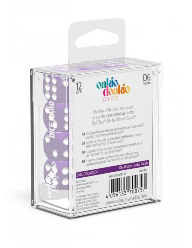 es::Oakie Doakie Dice Dados D6 16 mm Solid-Púrpura 12