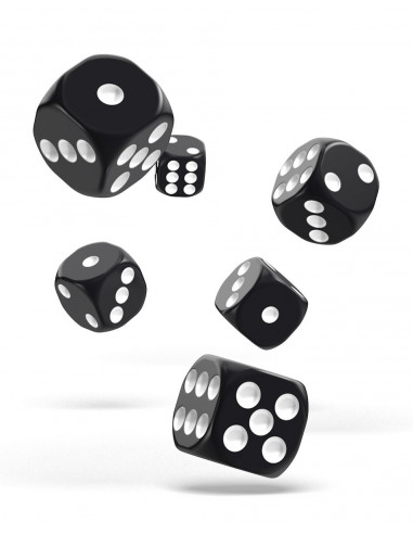 es::Oakie Doakie Dice Dados D6 16 mm Solid-Negro 12