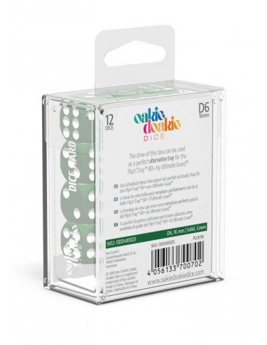 es::Oakie Doakie Dice Dados D6 16 mm Solid-Verde 12