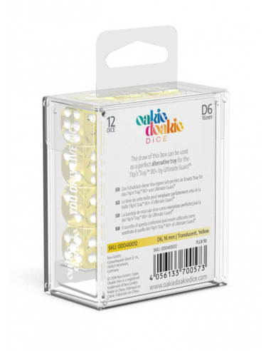 es::Oakie Doakie Dice Dados D6 16 mm Translucent-Amarillo 12
