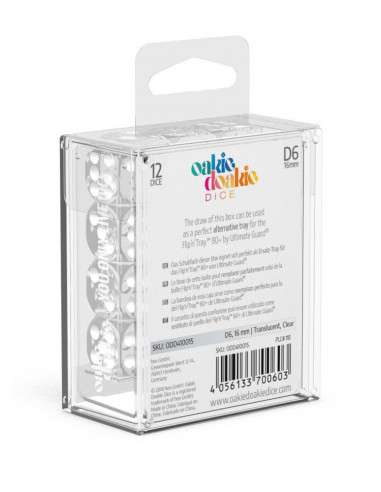 es::Oakie Doakie Dice Dados D6 16 mm Translucent-Claro 12