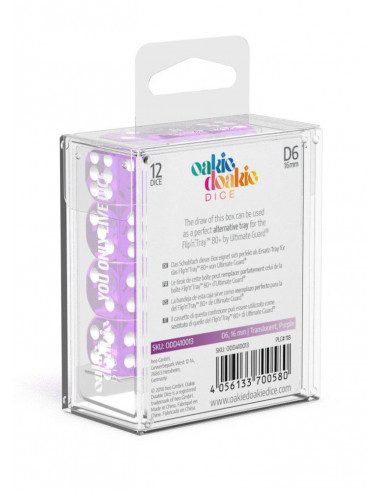 es::Oakie Doakie Dice Dados D6 16 mm Translucent-Púrpura 12