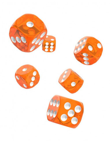 es::Oakie Doakie Dice Dados D6 16 mm Translucent-Naranja 12