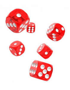 es::Oakie Doakie Dice Dados D6 16 mm Translucent-Rojo 12