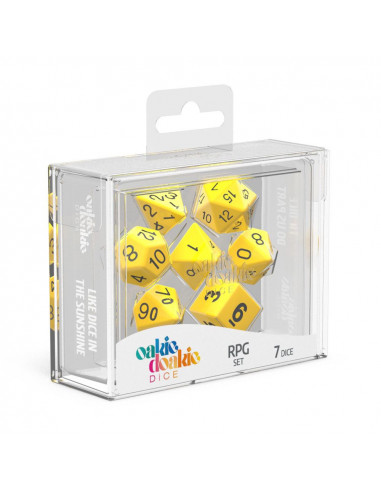 es::Oakie Doakie Dice Dados RPG-Set Solid-Amarillo 7