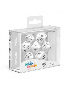 es::Oakie Doakie Dice Dados RPG-Set Solid-Blanco 7 2