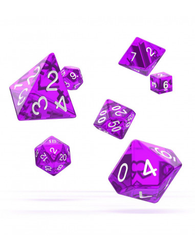 es::Oakie Doakie Dice Dados RPG-Set Translucent-Púrpura 7