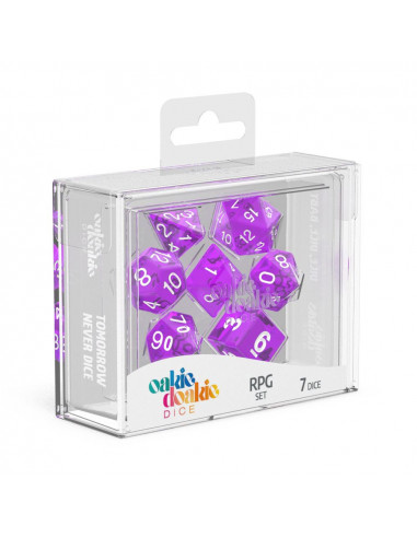 es::Oakie Doakie Dice Dados RPG-Set Translucent-Púrpura 7