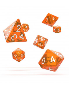 es::Oakie Doakie Dice Dados RPG-Set Translucent-Naranja 7